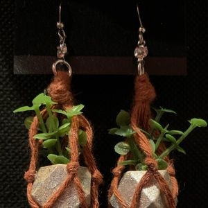 Plantmama earrings-miniature planter earrings. Super lightweight & customizable.